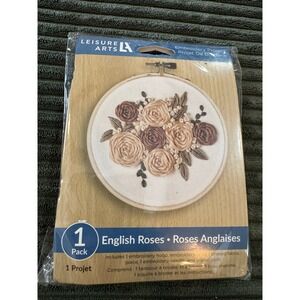 Leisure Arts English Roses‎ Embroidery Kit Craft Project 1 Pack